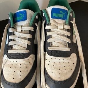 Puma White and Teal Sneakers